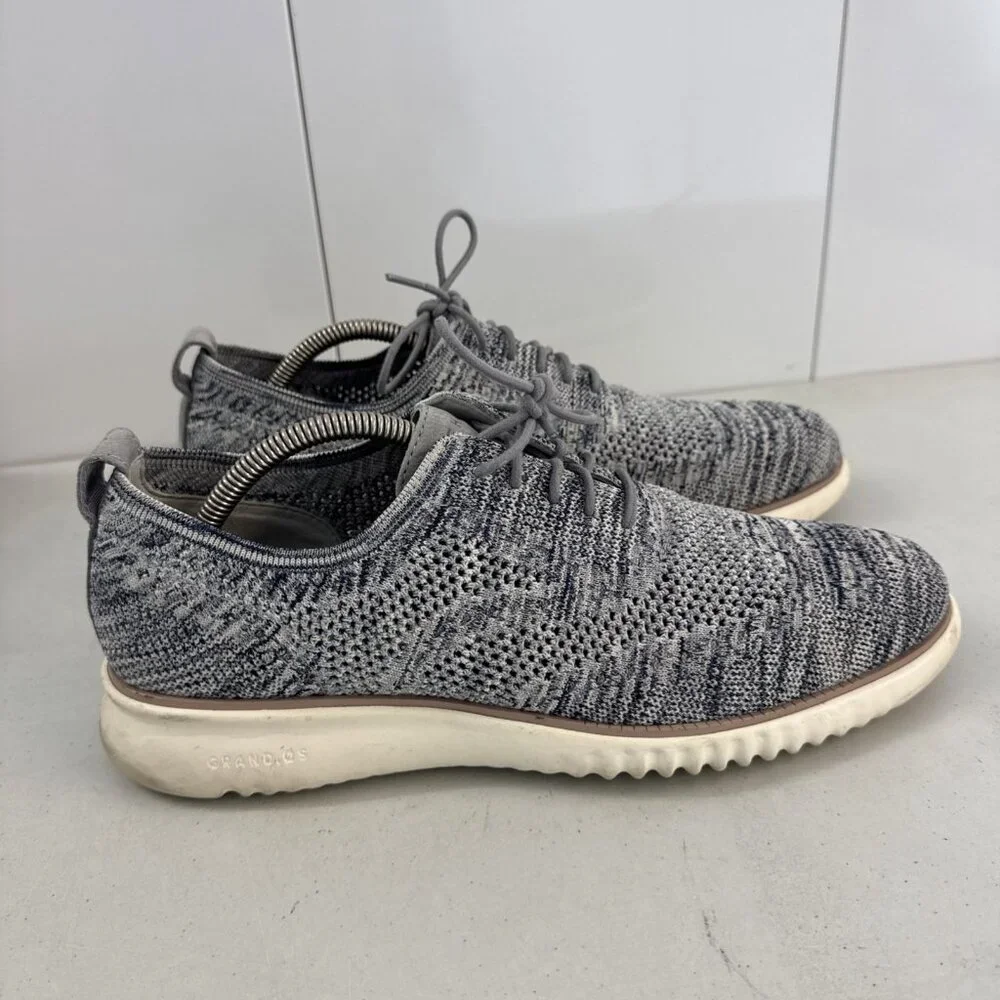 Cole Haan 2.ZEROGRAND Stitchlite Oxford‎ Sleet/Marine Blue C33737 Men's Size 11